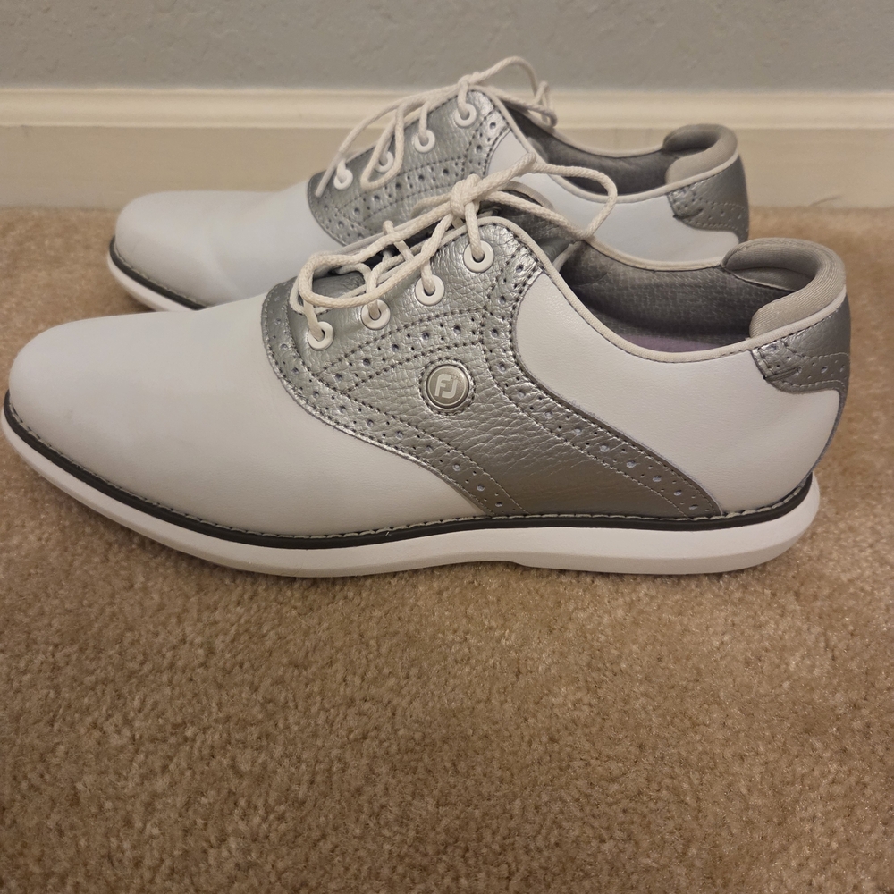 FootJoy Women's White and Silver Athletic Shoes